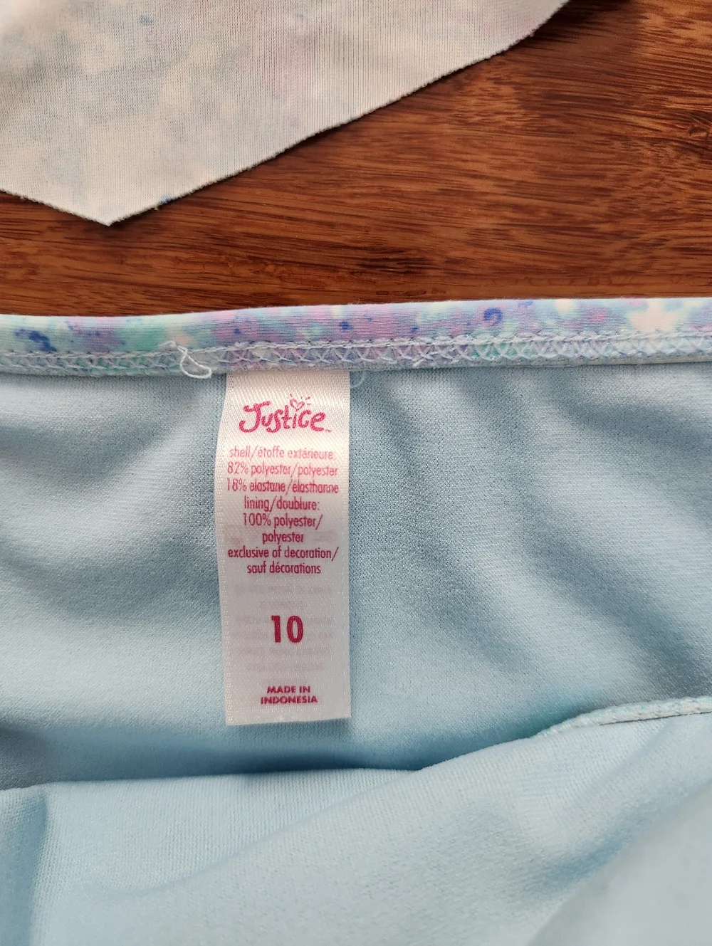 Justice Girls Layered Tankini Swimsuit Set Aqua Purple Tie Dye Sparkle, Size 10